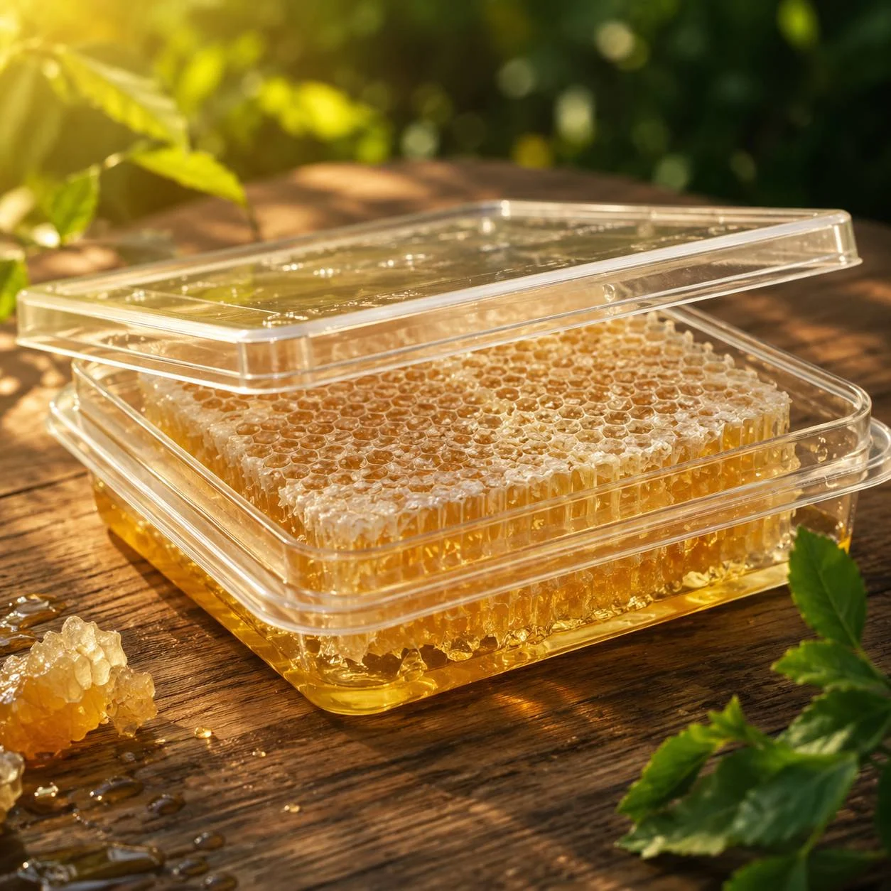 خرید عسل طبیعی با موم 500 گرمی ماه باجی